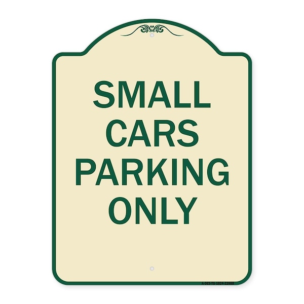 Small Cars Parking Only Heavy-Gauge Aluminum Architectural Sign, 24" x 18", TG-1824-22888
